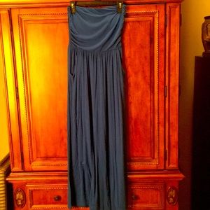 Royal blue tube top maxi dress